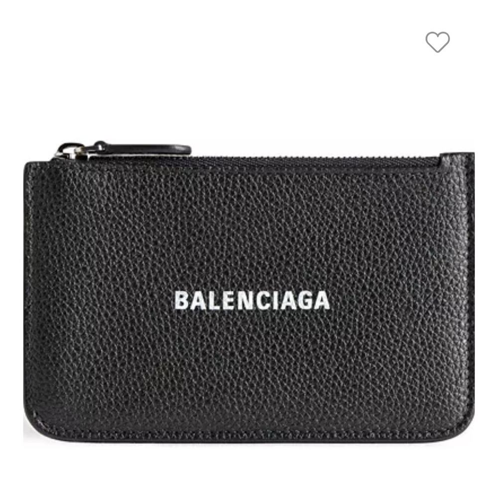 Balenciaga Black Leather Wallet Minimalist Design